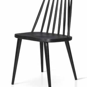 Coppia di 2 sedie in legno finitura nera