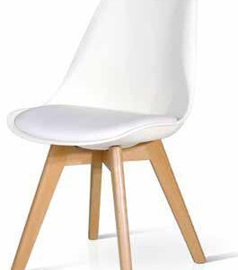 Coppia di sedie in polipropilene bianco con seduta imbottita