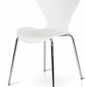 Set di 4 sedie bianche con gambe in metallo