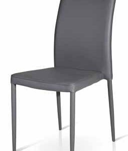 Set di 4 sedie legno ed ecopelle grigio antracite